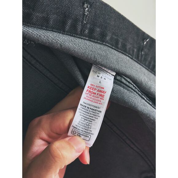 New Look Men’s Black Denim Jean Jacket Large Edgy Street Style Skater Capsule - Picture 5 of 9